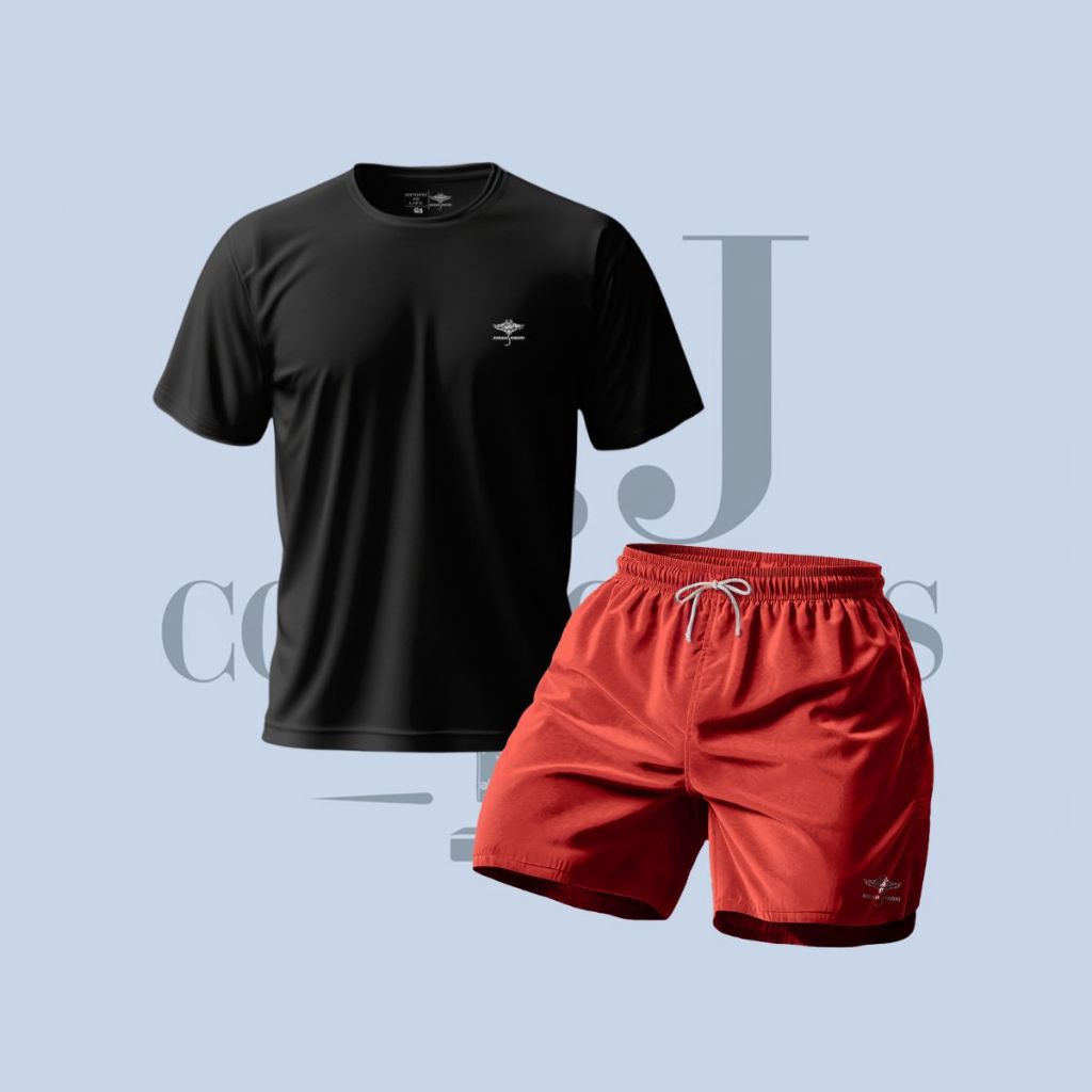 Conjunto Plus Size Camiseta Dry Fit e Short Mauricinho Plus Size Esporte Academia Verão Praia
