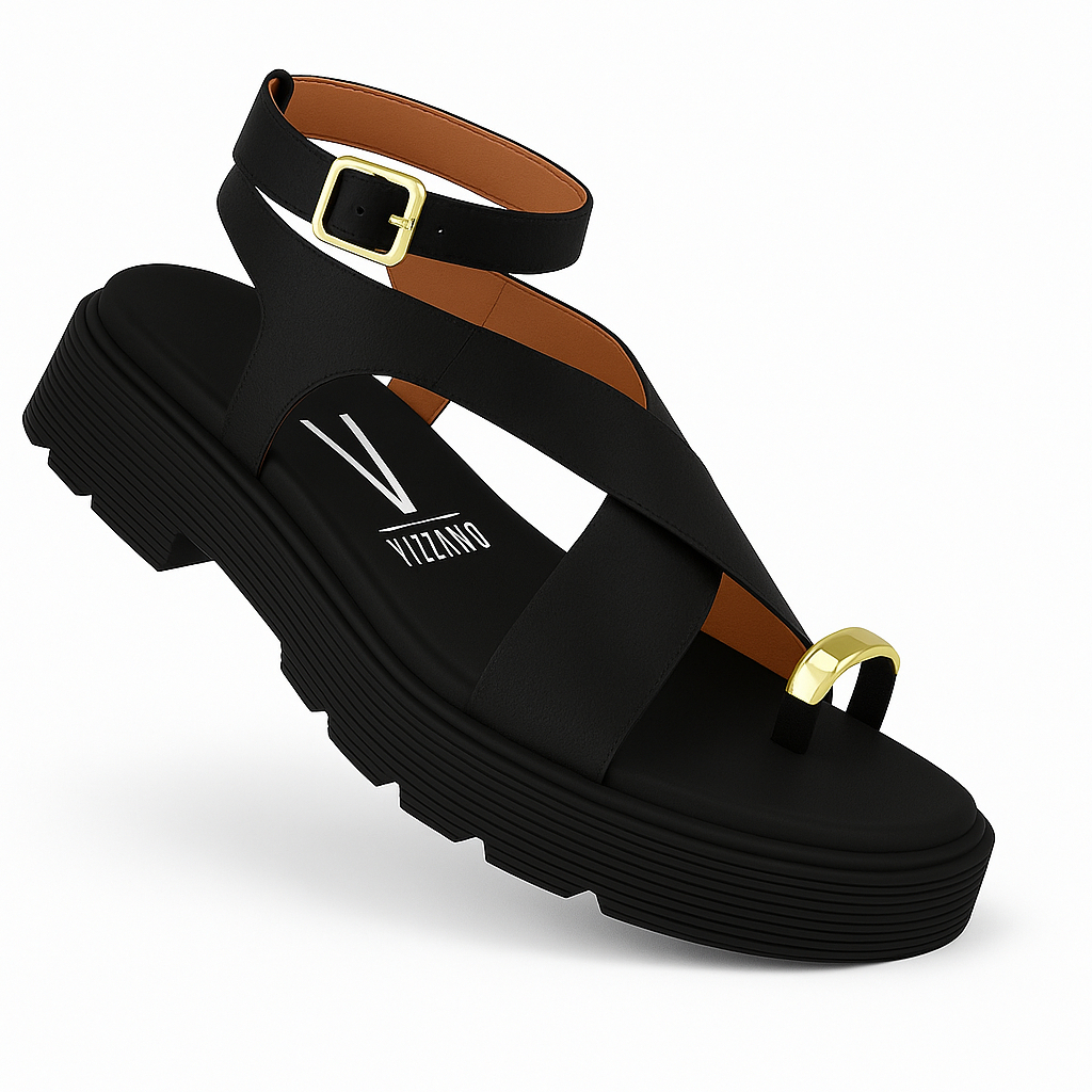 Sandália Vizzano Papete Feminina Confortável Original 6499 Preto em Oferta na Shopee