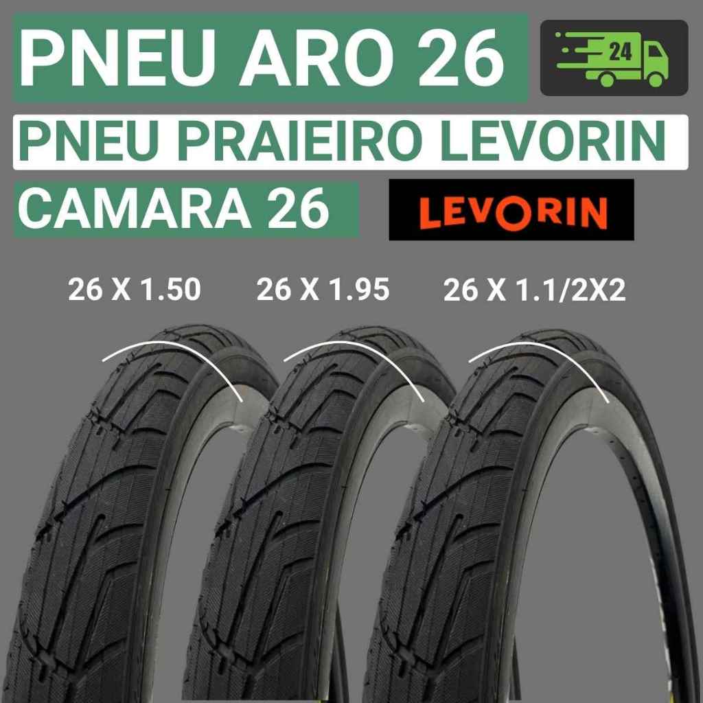 Pneu Praieiro Aro 26 Balão ou Par de Pneu Praieiro Aro 26 Pneu Levorin Aro 26 Pneu Aro 26 Bicicleta