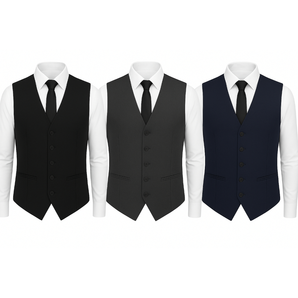 Kit 3 Coletes Social Masculino C/ Regulagem e 5 Botões - Mega Oferta