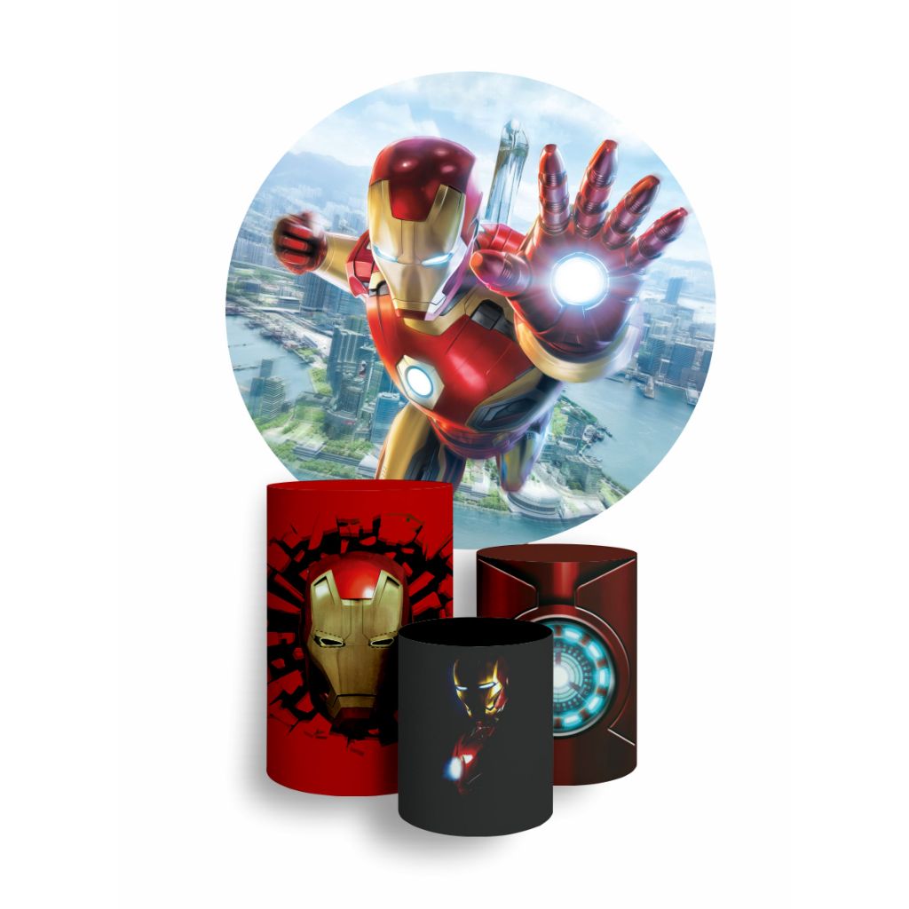 Kit Capa de Painel + Trio Capas de Cilindro Veste fácil - Homem de Ferro