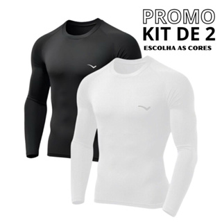 Promoção Kit com 2 Camisa Termica Manga Longa UV50+ Malha fria Academia Corrida Símbolo Refletivo em Oferta na Shopee