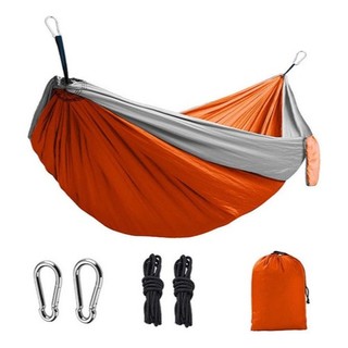 Rede Portátil de Nylon 210T Tipo Paraquedas – 270cm, Para 1 ou 2 Pessoas, Acompanha Corda e Mosquetão
