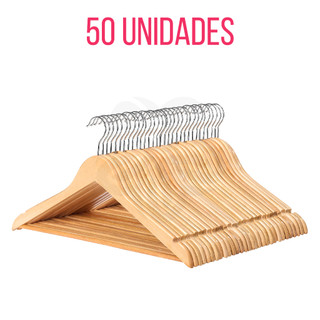 50 Cabides Para Roupas Organizador de Guarda Roupa Cabide de Madeira Cabides Para Roupas Reforçado
