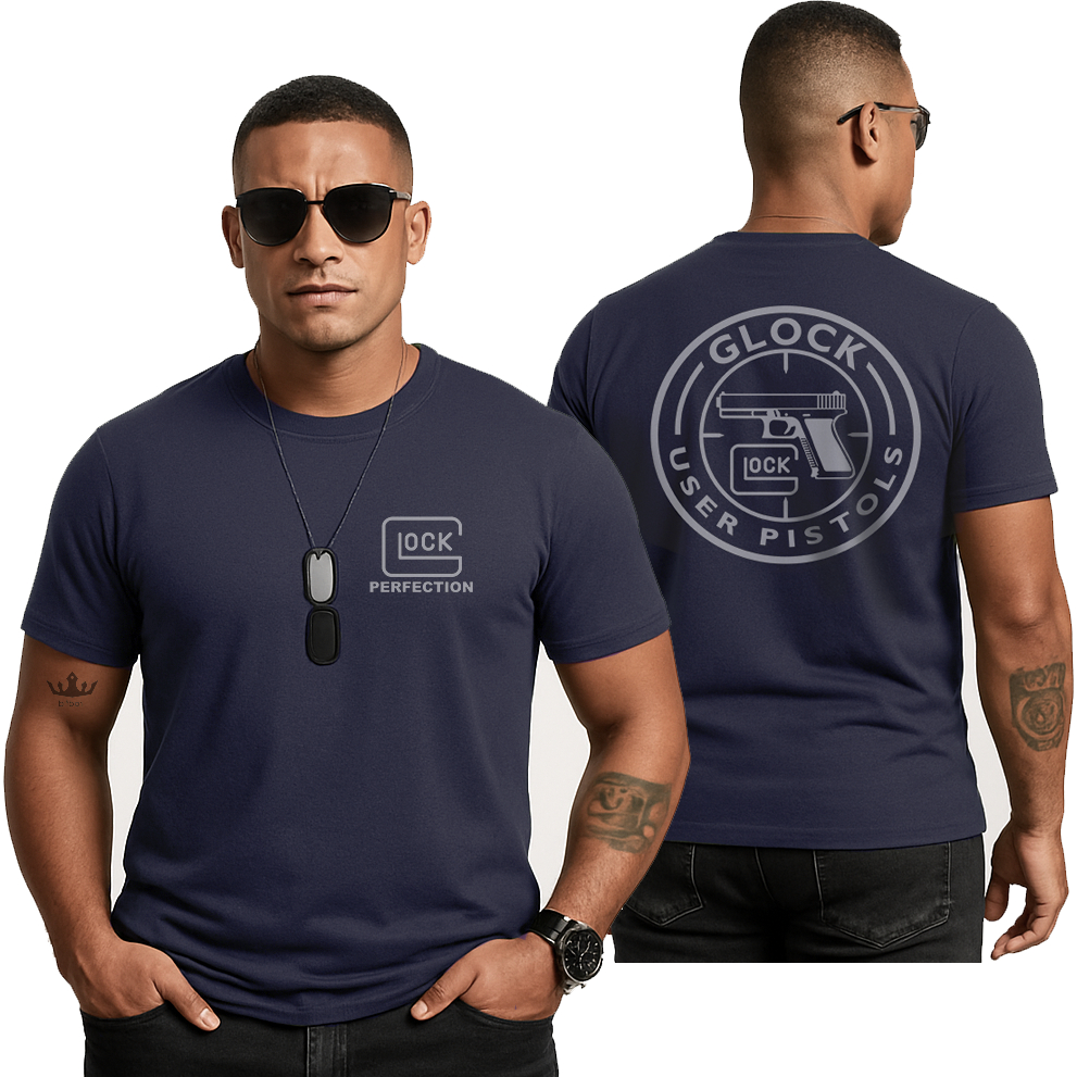 Camiseta Camisa Militar Estampa Glock Pistola  Glock com loguinho no Peito, Camisetas Cac