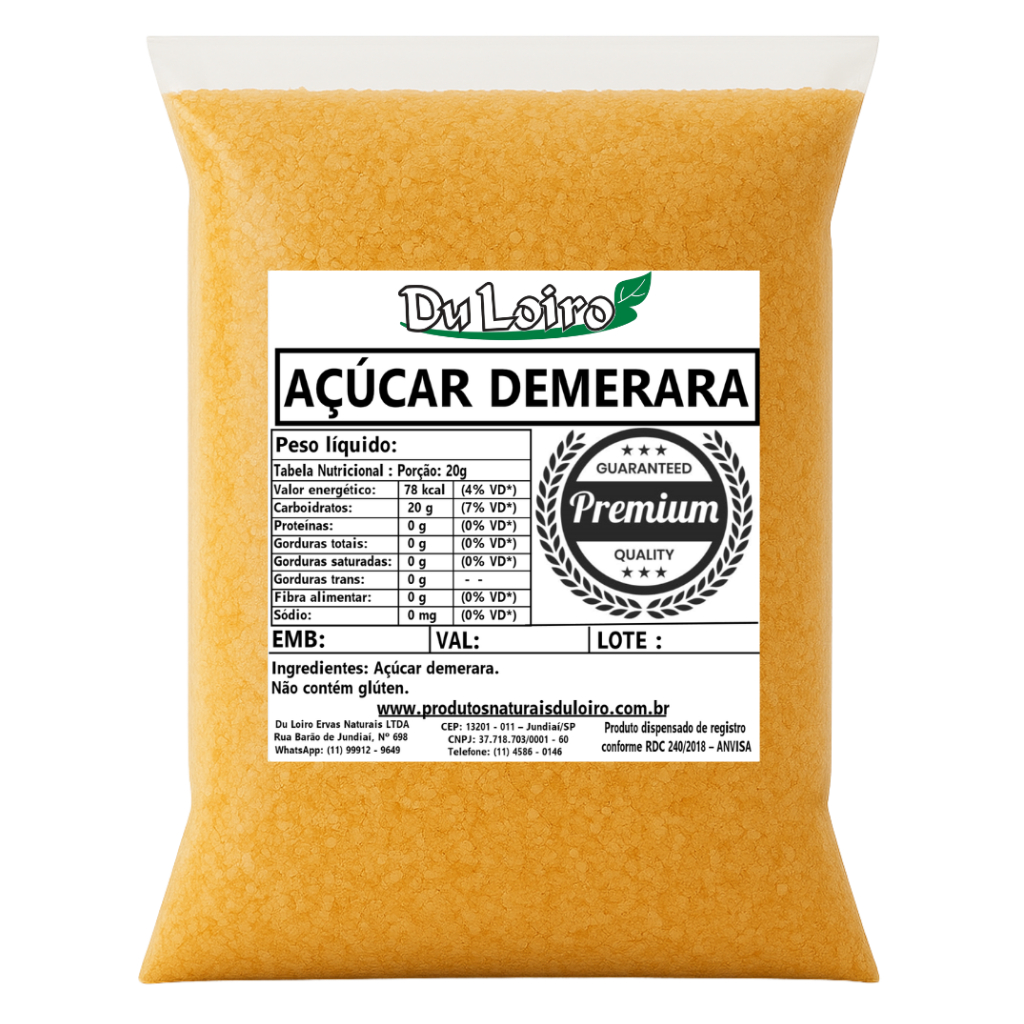 Açúcar Demerara Natural para Adoçar