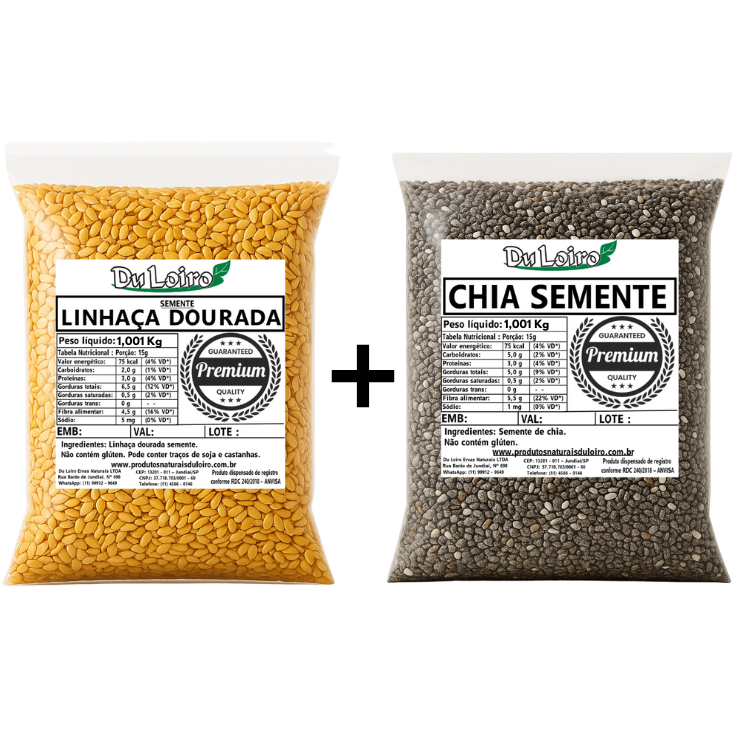 Semente de Chia + Linhaça Premium