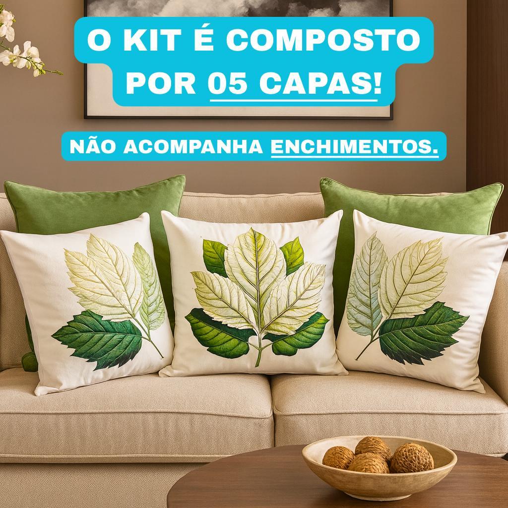 Kit Com 05 Capas De Almofadas Estampadas 45x45 5 pçs