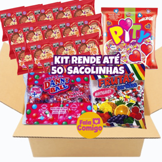 Caixa Kit Aniversário Infantil 50 Sacolinha Surpresa Doces Guloseimas Festa em Oferta na Shopee