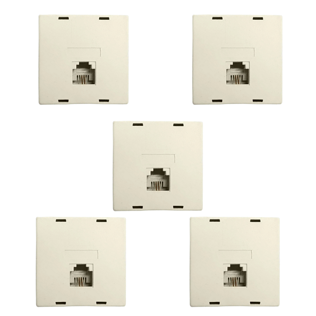 5x Pino Adaptador RJ-11 Fêmea Telefone Bege Aplam – 017T