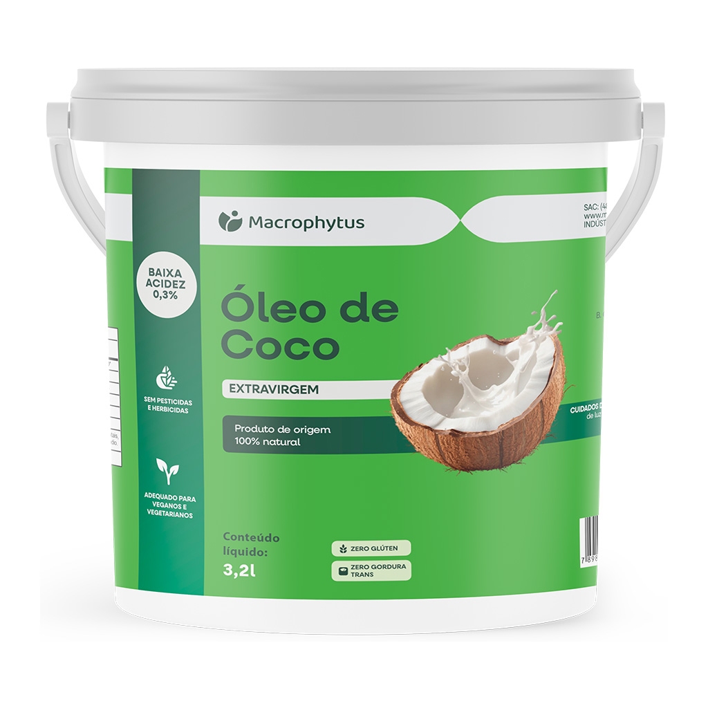 Óleo de Coco Extravirgem 0,3% acidez 3,2l em Oferta na Shopee
