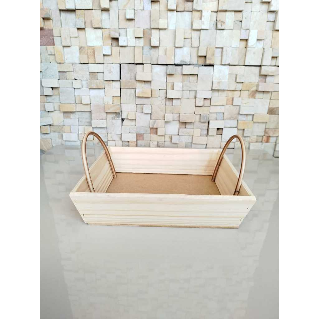 Kit Chanfrada de 10 Bandeja de Madeira Artesanal  30x25x6cm / Cesta Café da Manhã Presente