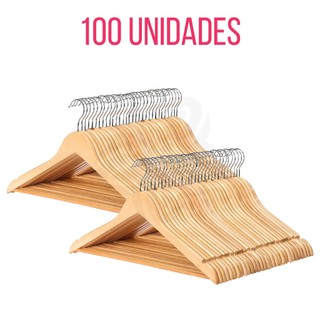 100 Cabide de Madeira Organizador de Guarda Roupa cabides Para Roupas Cabideiro de Roupa