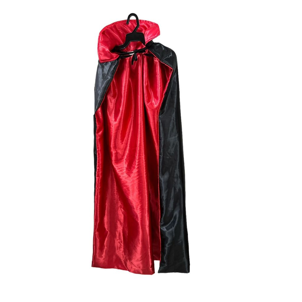Capa de Vampiro Drácula Magico Cetim Dupla Face Luxo Adulto Festa Fantasia Cosplay Halloween Cetim Luxo
