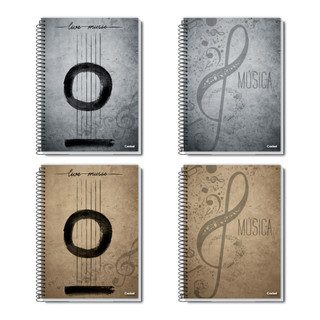 Caderno de Música Pautado 50 Folhas Capa Flexível Credeal