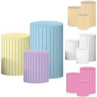 Kit de Capas para Cilindros de Festa Ripado ou Liso Colorido Decoração Aniversário Eventos Vários Modelos em Oferta na Shopee