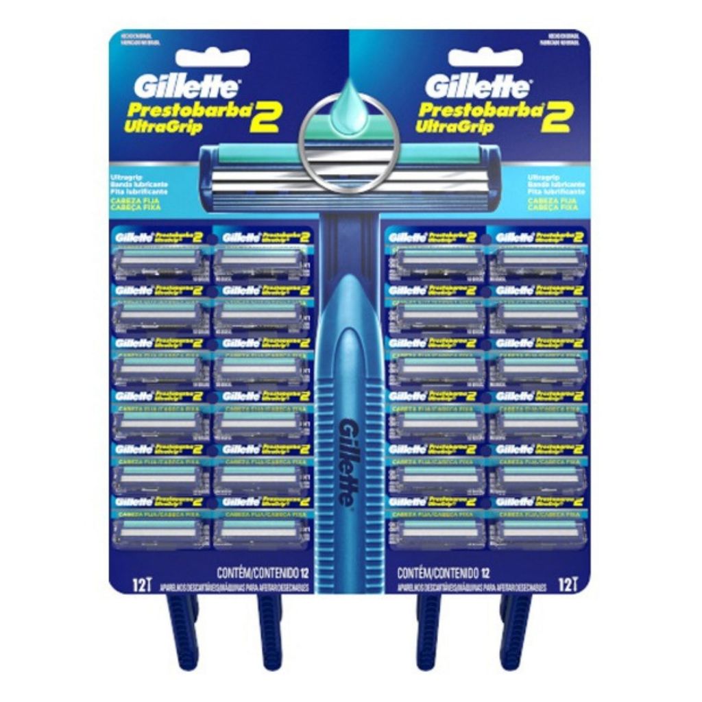 Aparelho de Barbear Gillette Ultragrip 2 Lâminas 24 Unidades Barbear Preciso e Suave