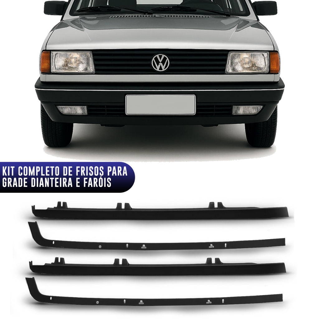 Kit Friso Farol Gol Voyage Parati Saveiro 87 88 89 90 4 Peças