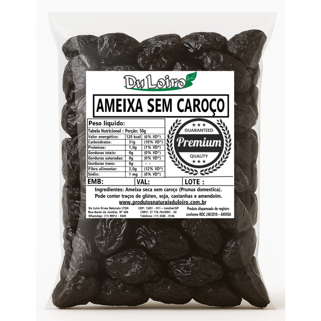 Ameixa Seca 1kg, 500g e 250g – Frutas Naturais, Sabor e Qualidade