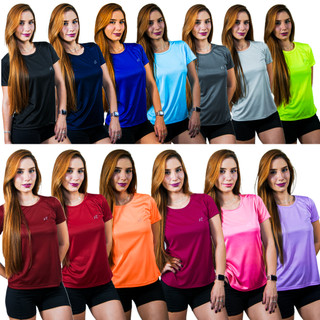 Camiseta Feminina Dry Fit Academia Treino Esportes Parvori