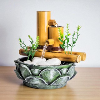 Fonte De Agua Cascata 2 quedas Bambu Flor Lotus Decoracao em Oferta na Shopee