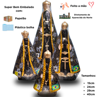 Imagem de Nossa Senhora Aparecida Em Gesso Manto De Veludo em Oferta na Shopee
