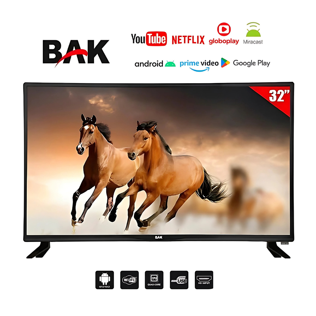 Smart Tv 32 Android 11 Bak Wifi 3 Hdmi 2 Usb Hd 60hz Premium Bivolt