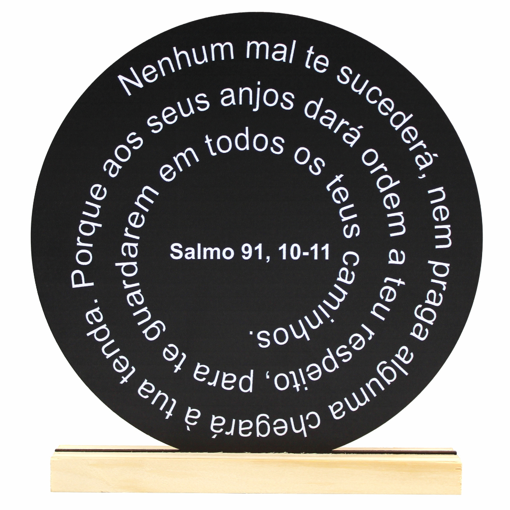 Palavra Salmos 91 nenhum mal - MDF Decorativa - Oração com Base - Madeira enfeite, Sala e Decoração — imagem 2 de 2