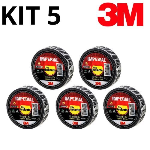 Kit 5 Fita Isolante Antichama Imperial 3M 20 Metros em Oferta na Shopee