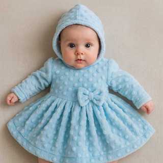 Vestido Inverno Quente Peluciado Magu Baby Com Touca ou Sem Touca Bebê 0 a 2 Anos Roupinha Bebê Inverno Atacado em Oferta na Shopee