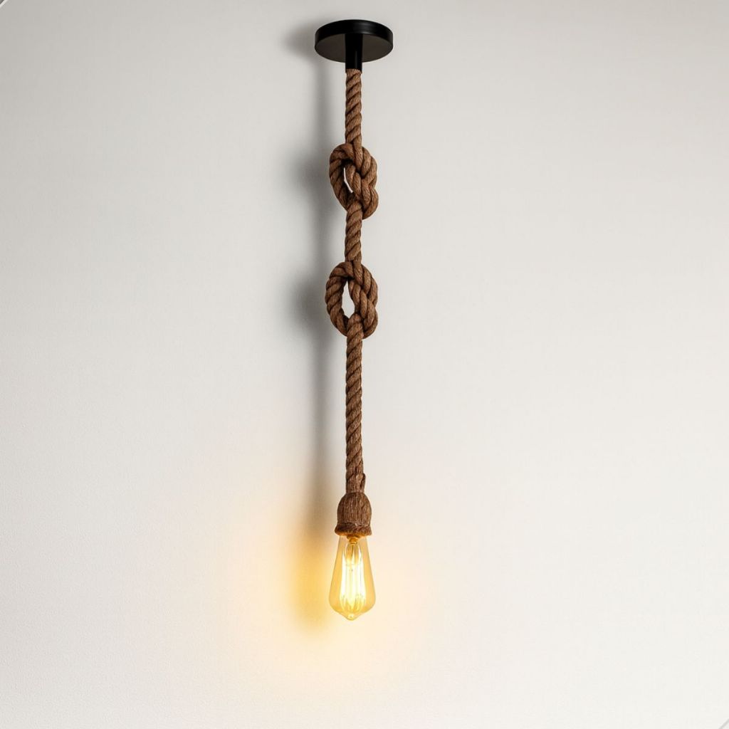 Luminária Pendente Corda 2 Metros com Lâmpada Filamento ST64 Bivolt 110v/220v Rústico Decorativo