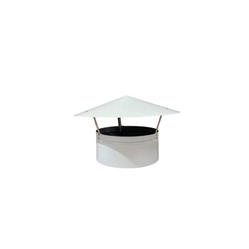 chapéu chinês branco 25cm 250mm diâmetro encaixe novo chaminé aço churrasqueira lareira fornalha