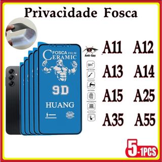 Película Privativa Fosca Anti-Spy Matte Cerâmica Hidrogel Samsung A11 A12 A13 A14 A15 A25…