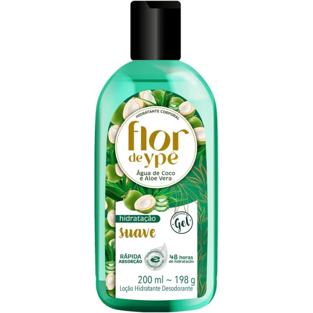 Hidratante Corporal Flor De Ypê Água De Coco E Aloe Vera Com 200ml em Oferta na Shopee
