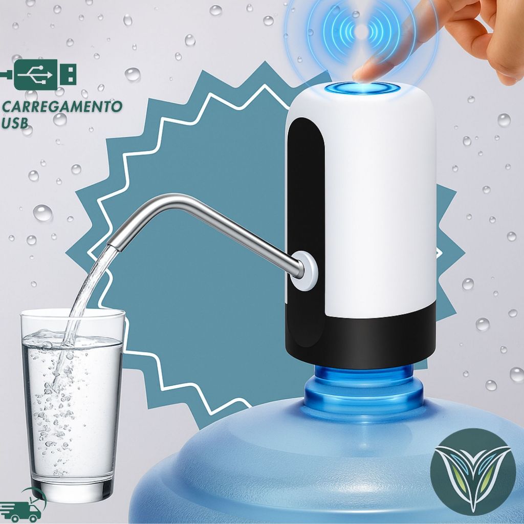 Bomba Elétrica Recarregavel para Galão de Água Universal Galao Agua Eletrico USB Dispenser Garrafao Bebedouro Dágua