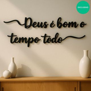 Frase De Parede Deus É Bom O Tempo Todo Decoração Cabeceira em Oferta na Shopee