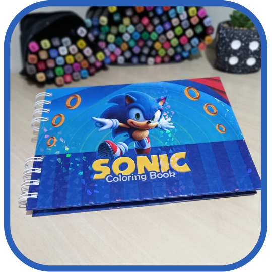 Livro De Colorir Sonic, Capa Dura, Desenhos Variados, Relaxa, Combate Estresse E Estimula A Criatividade! Presente