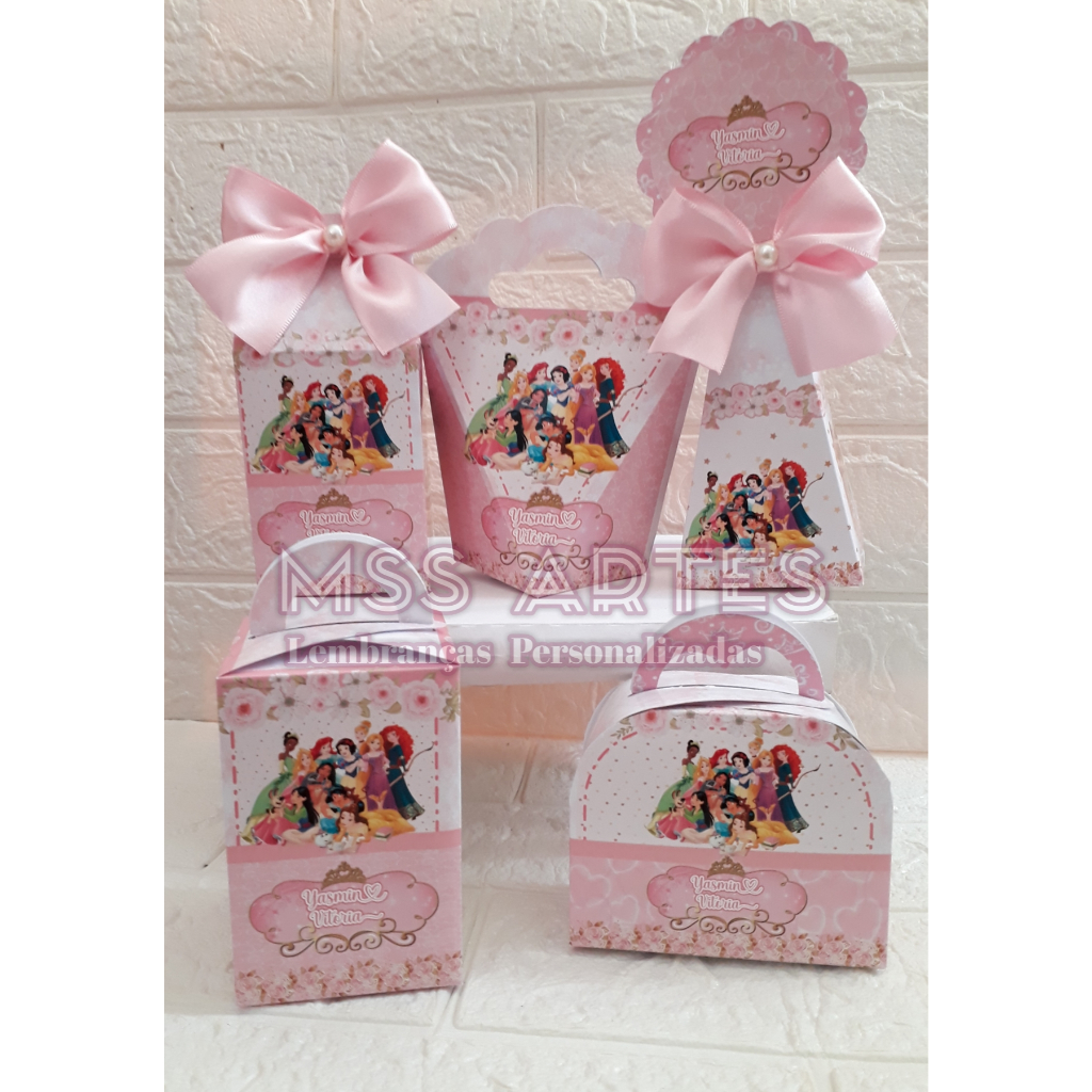 Kit de Caixinhas Personalizadas das Princesas da Disney | Lembrancinhas | Mimos | Caixinhas para festa - PEGUE E MONTE