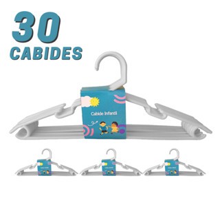 30 Cabides Infantil Plástico Roupas Organizador Resistente Branco em Oferta na Shopee