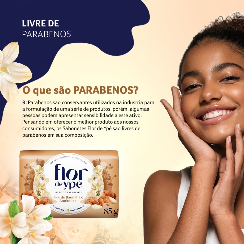 Detalhes do Sabonete Flor De Ypê Flor De Baunilha E Amêndoas 85g