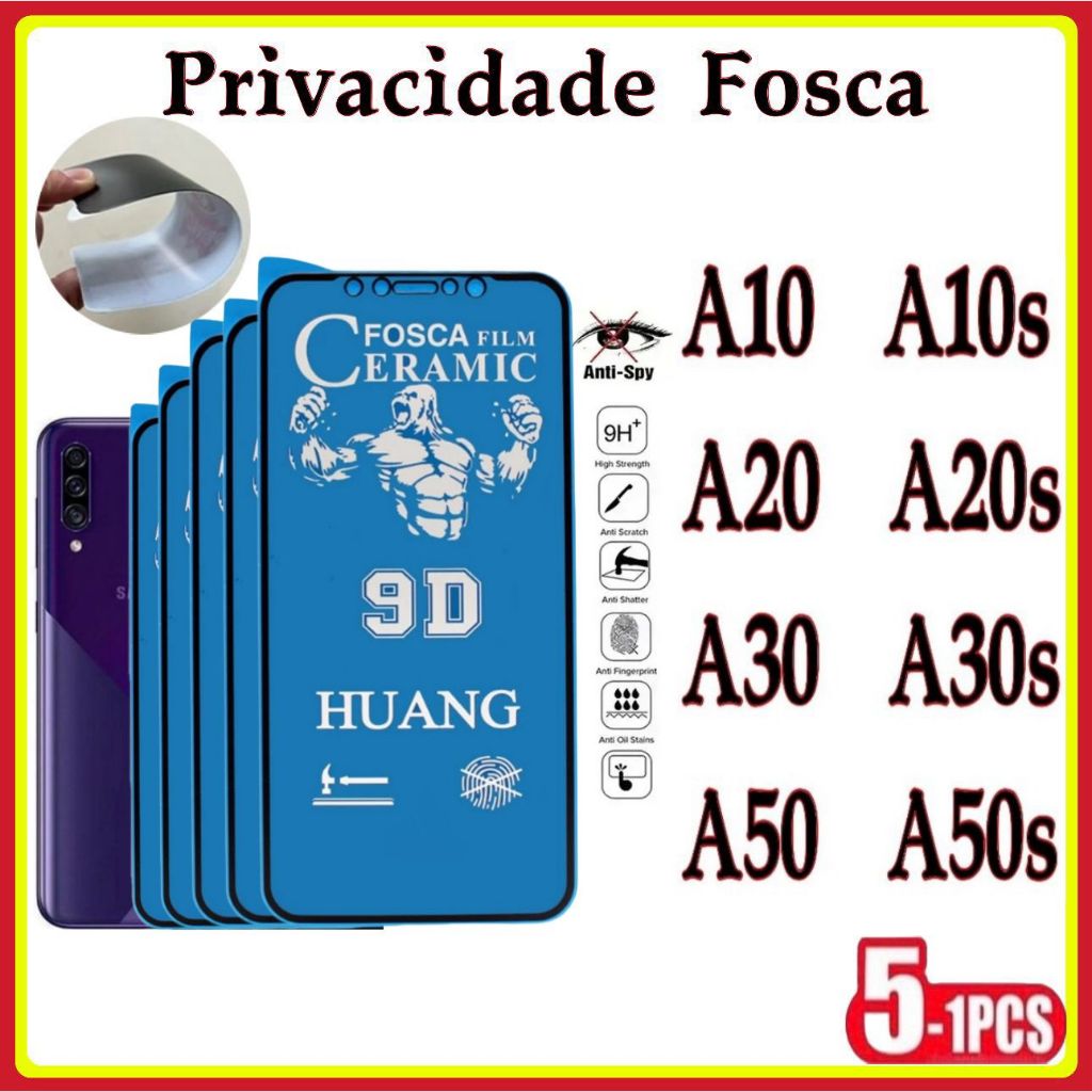 Película Privativa Fosca Anti-Spy Matte Cerâmica Hidrogel Samsung A10 A10s A20 A20s A30 A30s A50 A50s