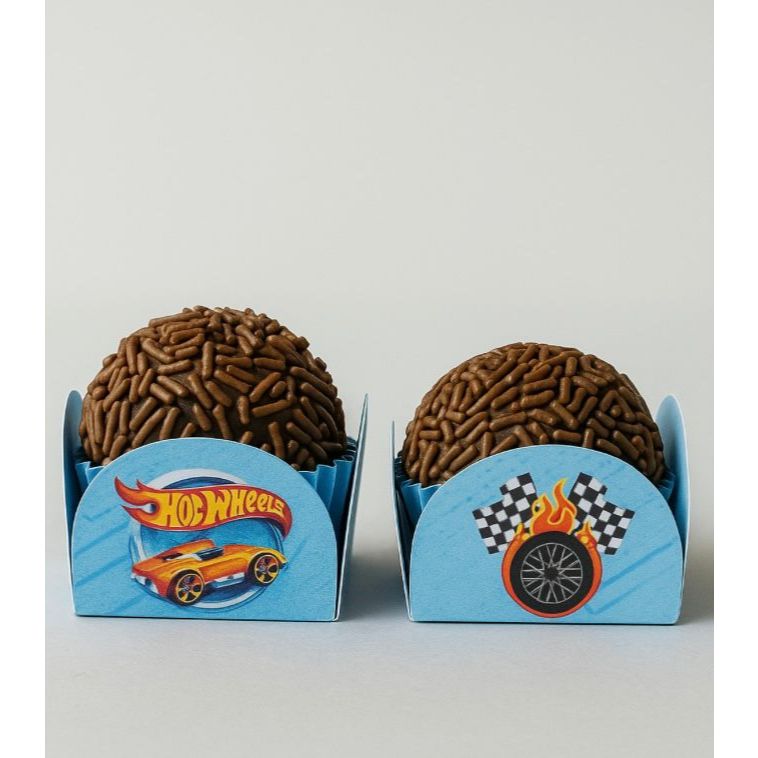 Envio imediato 50 Forminhas Personalizadas Hotweels– 4 Pétalas para Docinhos, Aniversário, festa infantil em Oferta na Shopee
