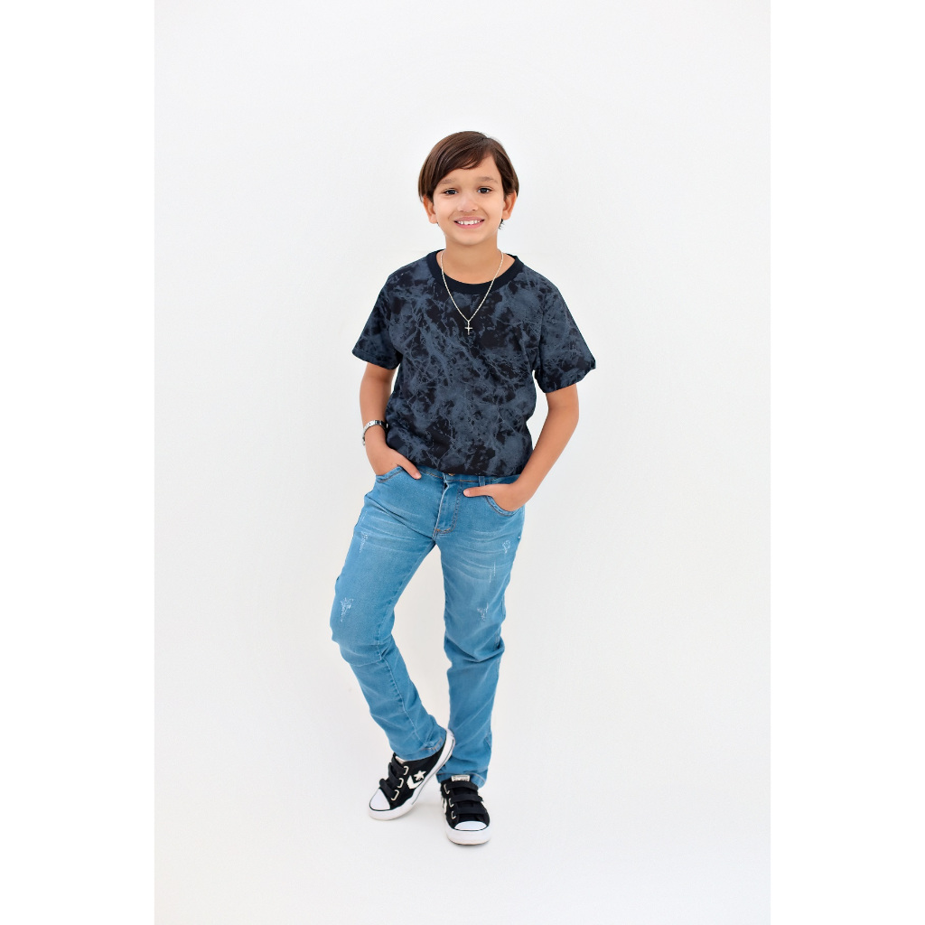 Calça Jeans Masculina Juvenil com Elastano e Regulagem 08 ao16 Anos | Confortável,Moderna, Escola