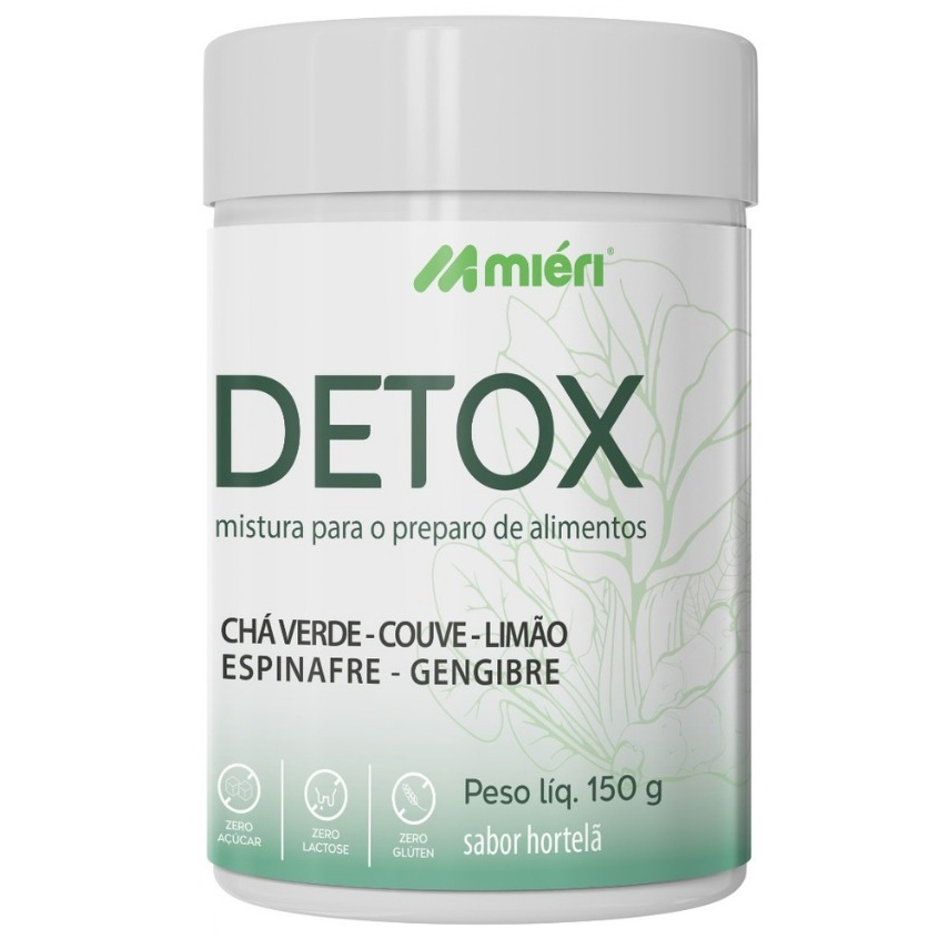 Detox em Pó 150g - Chá Verde,Couve,Gengibre,Espinafre,Limão Mistura Para Preparo de Aliementos