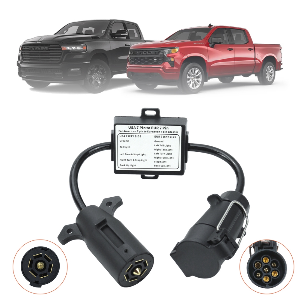 Tomada Engate Carretinha 7 Vias Silverado 23 2024 2025 Adaptador Reboque Padrão Americano Brasileiro