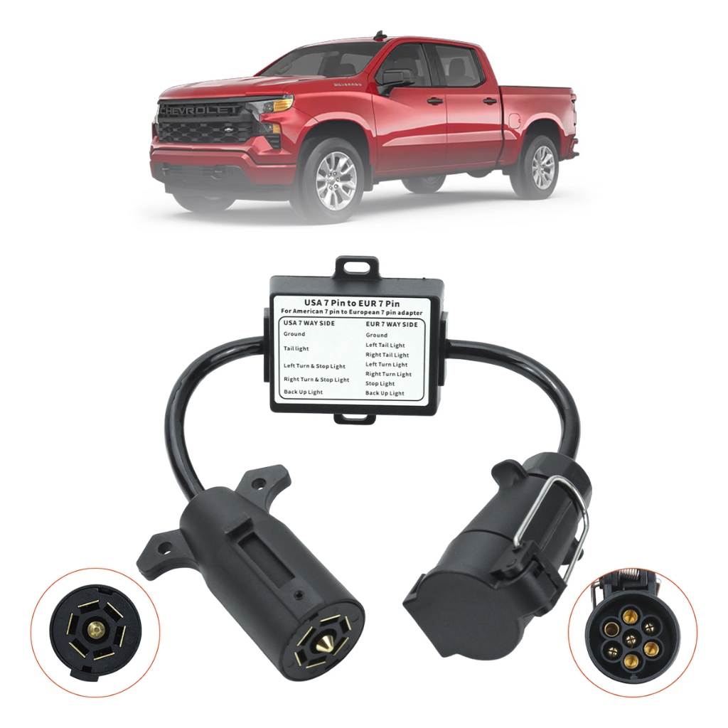 Adaptador Tomada Carretinha Silverado Caminhonete 7 Polos Reboque Padrão Americano P/ Brasileiro