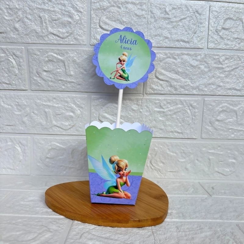 PEGUE E MONTE – Centro de Mesa Cachepot Personalizado Tinker Bell Sininho - Festa Infantil - Aniversário - Lembrancinha
