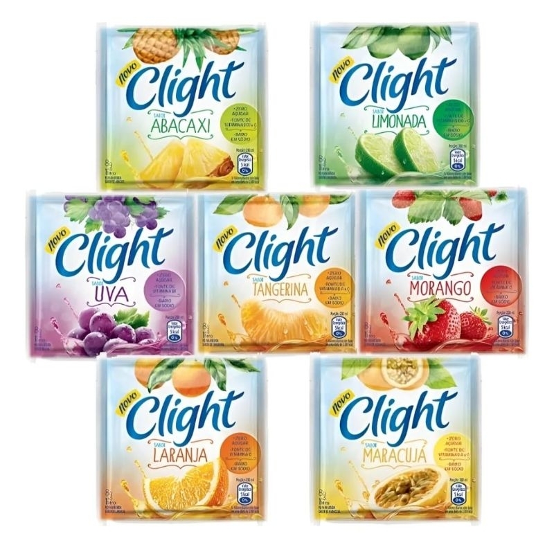 Kit 15 Suco Refresco Clight Zero Açucar Sabores Variados 8g