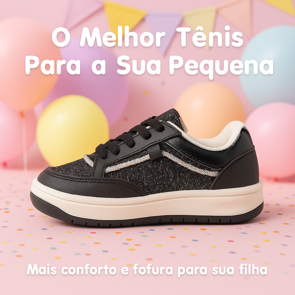 Tênis Preto Menina Casual Promoção Queima de Estoque 26 ao 33 - Pronta Entrega em Oferta na Shopee
