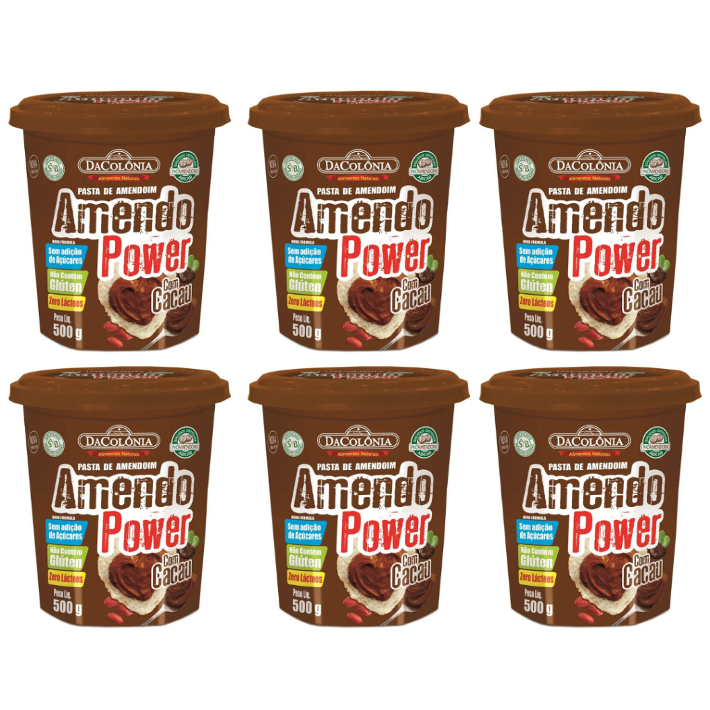 Kit Pasta de Amendoim Amendo Power com Cacau - 500g Dacolonia